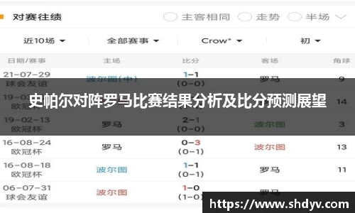 史帕尔对阵罗马比赛结果分析及比分预测展望